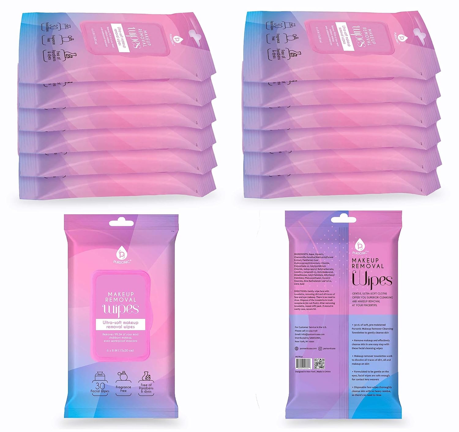 Makeup Removal Wipes 12 Pack (720 Wipes Total) β Ultra-Soft Facial Cleansing Towelettes Dissolve All Traces of Dirt, Oil & Makeup β Gentle Enough for Contact Lens Wearers, Safe for Eye
