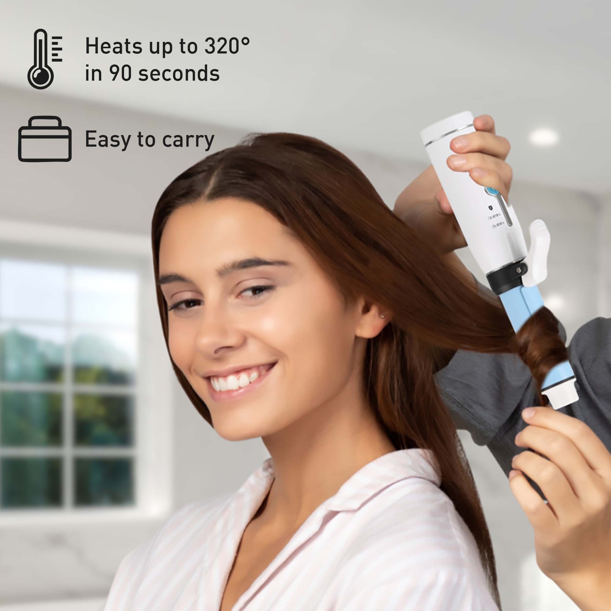 Pursonic USB Rechargeable Cordless Styling Duo – Hair Straightener & Curling Iron Bundle